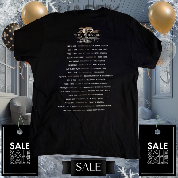 “RARE” NEW U2 The Joshua Tree Tour 2017 Black T-Shirt Med/Large - Picture 3 of 11